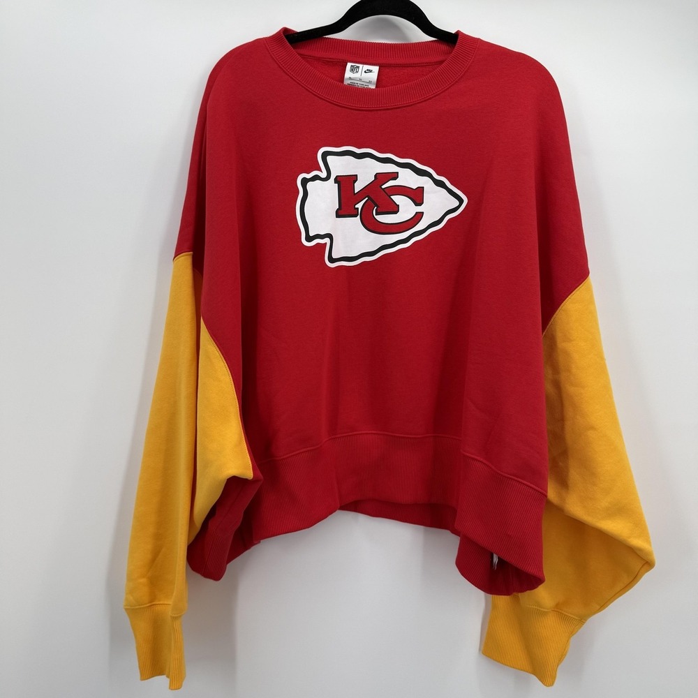 Kansas City Chiefs Sweatshirt Womens XL NFL Football Nike Crewneck Pullover Boxy